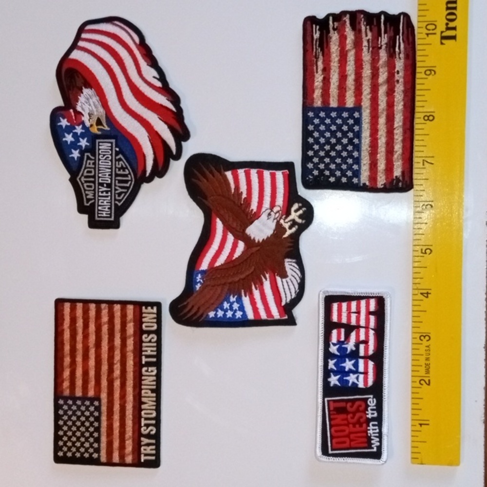 Five Sew on Patriotic Shoulder Patches - Picture 3 of 3